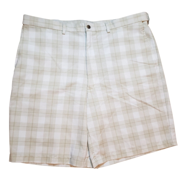 Haggar Tan Check Golf Shorts 40 - Picture 1 of 4